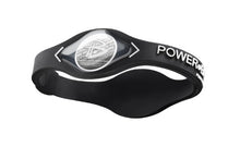 Load image into Gallery viewer, Power Balance Silicone Wristband - Genuine (Black w/White Lettering, M)
