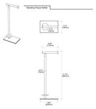 Load image into Gallery viewer, Gatco 1443C Modern Square Base Toilet Paper Holder Stand with Storage, Chrome, 21.13&quot;H
