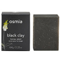 Osmia Black Clay Cleansing Facial Soap - Hydrating Australian Clay, Exfoliating Dead Sea Mud & Coconut Milk Bar for Face with Organic Almond & Avocado Oils - For Problem & Combination Skin (2.25 oz.)