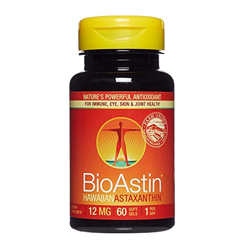 Nutrex Hawaii, BioAstin Hawaiian Astaxanthin 12 mg, Boosts Immunity and Supports Eye, Skin and Joint Health, 60 Count