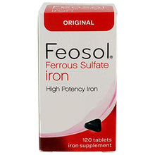 Load image into Gallery viewer, Feosol Original 65 mg High Potency Ferrous Sulfate Iron Supplement 120ct
