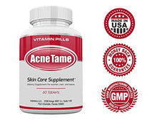 Load image into Gallery viewer, Acne Tame- Clear Skin Supplements Pill- Tablets Designed for Oily Skin Treatment, Spots, Blemishes, &amp; Sebum Control for Women, Men, &amp; Teens- 60 Pills
