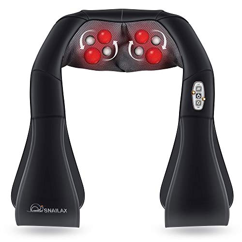 Snailax Shiatsu Neck and Shoulder Massager - Back Massager with Heat, Deep Kneading Electric Massage Pillow for Neck, Back, Shoulder,Foot Body