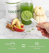 Load image into Gallery viewer, Teami Greens Superfood Powder, Immune Support Supplement, Super Greens Powder with Super Green Mixed Veggie Ingredients, Green Juice with Spirulina, Spinach, Kale, and Acai for Delicious Smoothie Mix
