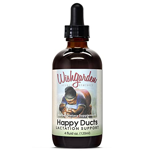 WishGarden Herbs Happy Ducts - Natural Breastfeeding Support Supplement, Organic Tincture for Engorgement Relief and Clogged Milk Ducts with Usnea Lichen (4oz)