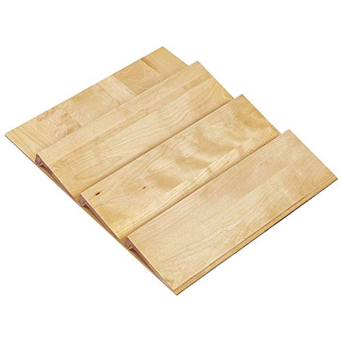 Rev-A-Shelf 4SDI-24 22-Inch 3-Tier Trim-to-Fit Wooden Spice Drawer Storage Organizer Insert for 24-Inch or Smaller Cabinet Base, Natural Maple