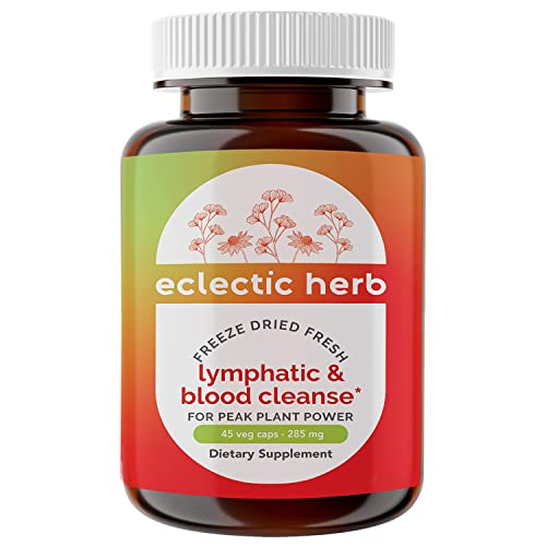 Eclectic Herb Lymphatic & Blood Cleanse | Freeze Dried Fresh, Whole Herbs, Naturally Concentrated | 45 Count