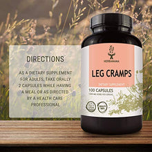 Load image into Gallery viewer, HERBAMAMA Leg Cramps Capsules - Natural Supplement with Magnesium, Turmeric, Black Cohosh, Ginger &amp; Chamomile to Support Blood Flow, Muscle, Joint, Nerve Function - Non-GMO Formula - 1200mg, 100 Caps
