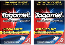 Load image into Gallery viewer, Tagamet HB 200 mg Cimetidine Acid Reducer and Heartburn Relief, 30 Count Tablets | Pack of 2
