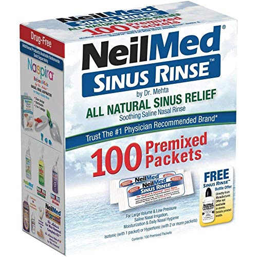 NeilMed RDC10130821 Sinus Rinse, Premixed Packet, 100 Count