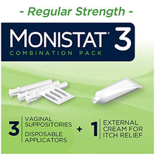 Load image into Gallery viewer, Monistat 3-Day Yeast Infection Treatment Suppositories + Itch Relief Cream, 7 Piece Set
