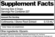 Load image into Gallery viewer, Collinsonia (Stone Root) - Glycerite Liquid Extract (1:5) - No Flavor (1 oz, ZIN: 513292)
